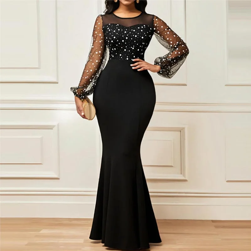Zjkrl - Fashion Bodycon Party Dresses for Women Elegant Evening Luxury Long Dress Women Vestidos De Fiesta Summe Slim Gauze Robe Femme Cowl Neckline Elegant