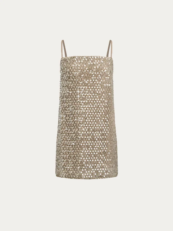 Sequined mini dress Chic Sleeveless Mini Dress