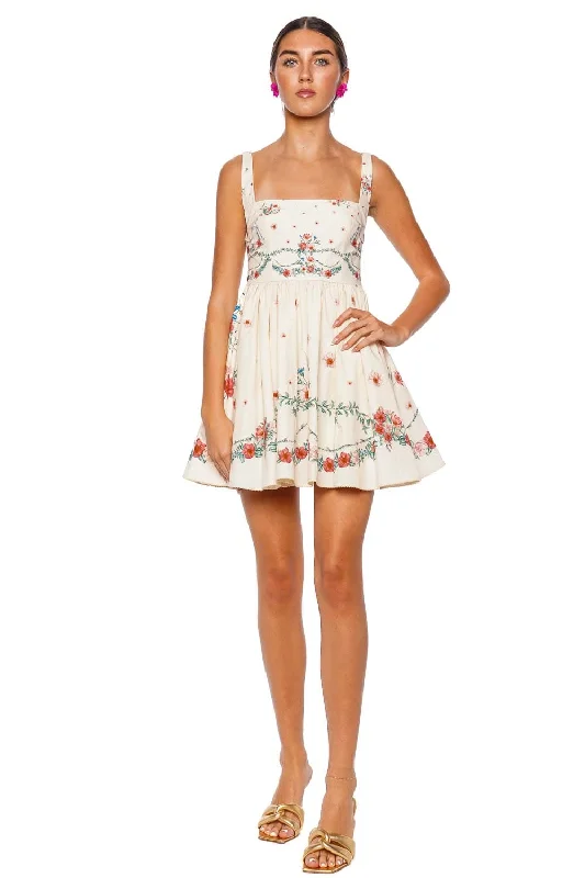 Hierbabuena Mosqueta Embroidered Mini Dress Chic Bohemian Mini Dress