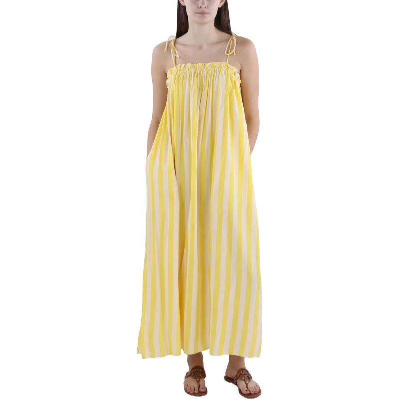 Angel Womens Tie Shoulder Long Maxi Dress Shift Classic Vintage