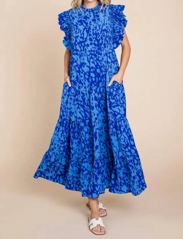 Betty Maxi Dress In Blue Casual Short Summer