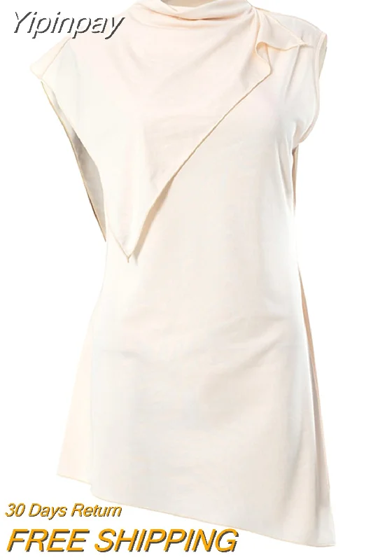 Yipinpay MO Fashion Pile Collar Irregular Solid Sleeveless Mini Dress For Women's Summer Outfits Chic Shawl Slim Sexy Dress 2023 Stylish Sweetheart Neck Mini Dress Yipinpay MO Fashion Pile Collar Irregular Solid Sleeveless Mini Dress For Women's Summer Outfits Chic Shawl Slim Sexy Dress 2023 Stylish Sweetheart Neck Mini Dress