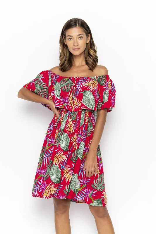 Safia, Tropical, Mini Dress, Wholesale Fashionable A-Line Mini Dress