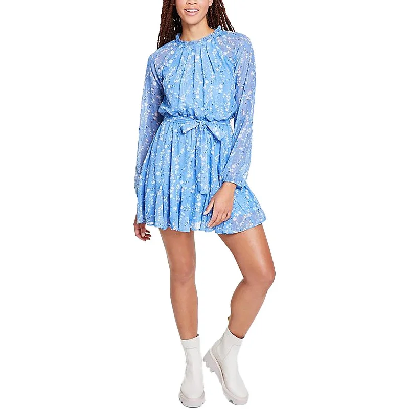 Juniors Womens Above knee Pleated Mini Dress Tunics Short Trendy