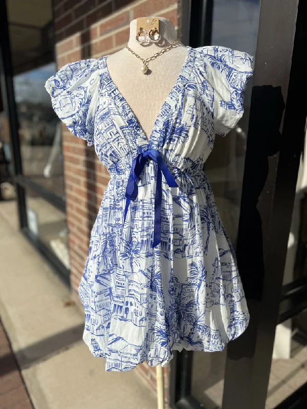 Coastal Short Mini Dress Classic Striped Mini Dress