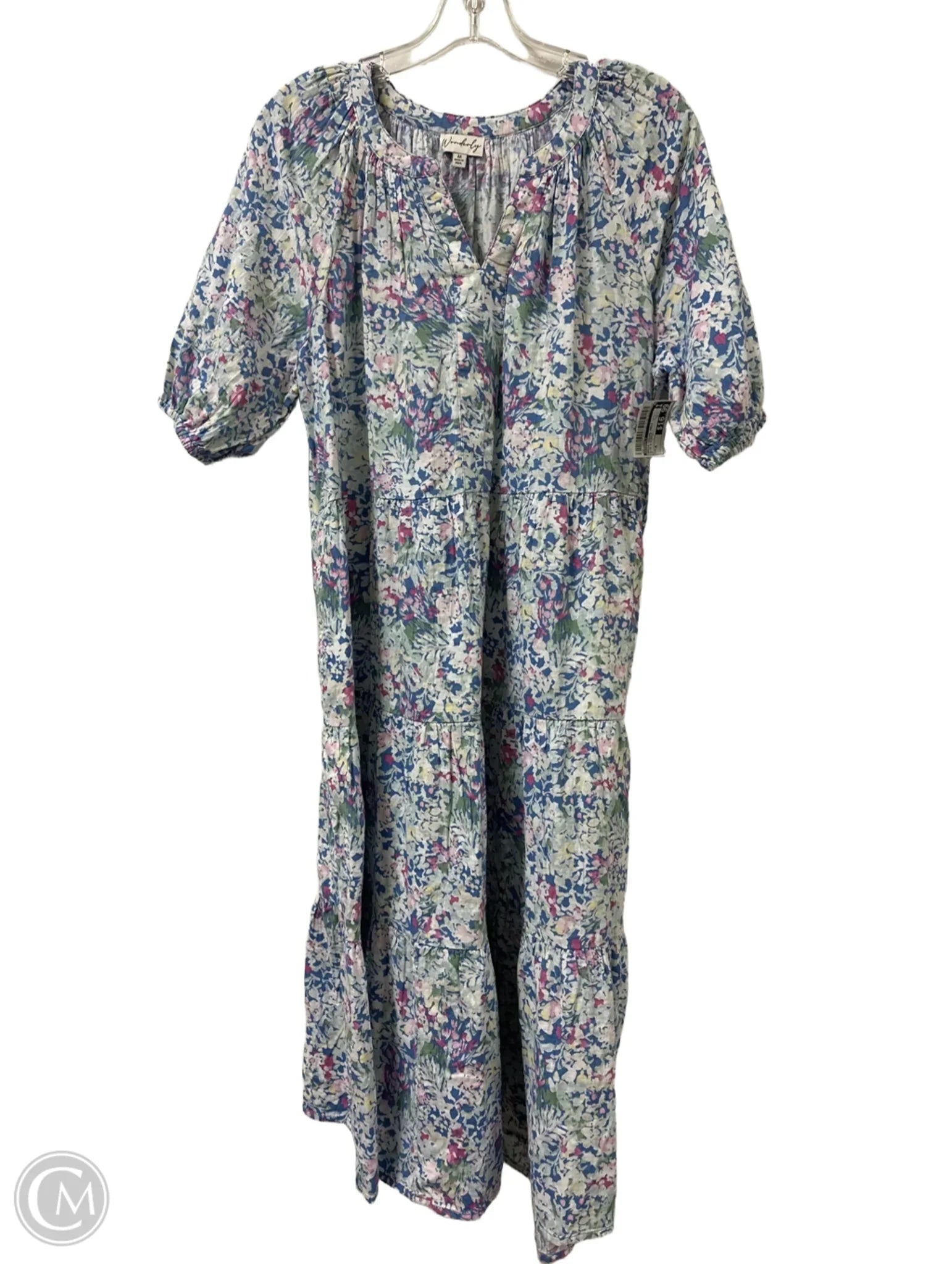 Dress Casual Maxi By Wonderly In Blue & Purple, Size: M Tunics Yoga stretchy