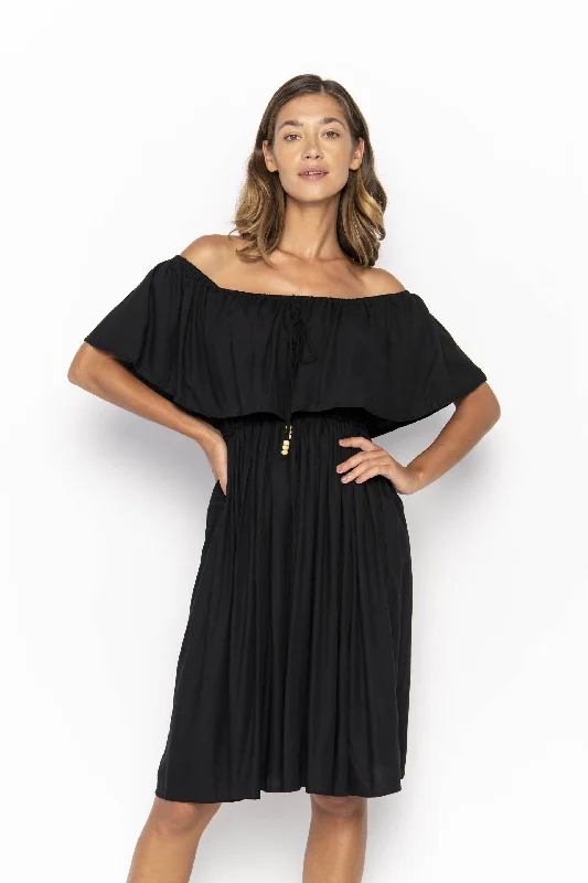 Safia, Plain, Mini Dress, Wholesale Classic Black Mini Dress