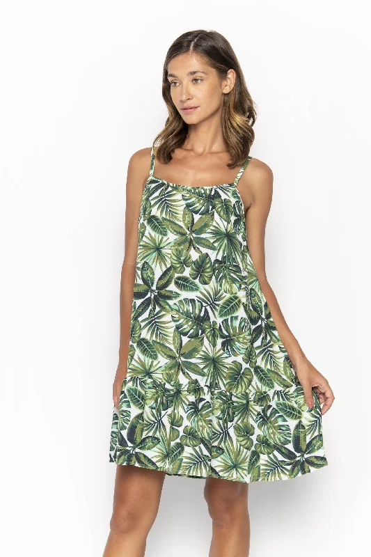 Amber, Tropical, Mini Dress, Wholesale Chic Puff Sleeve Mini Dress