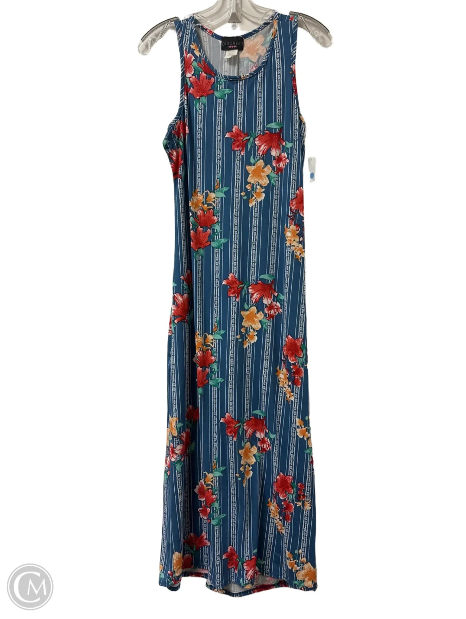 Dress Casual Maxi By Discreet Wear In Blue, Size: L Turtleneck Neckline Stylish