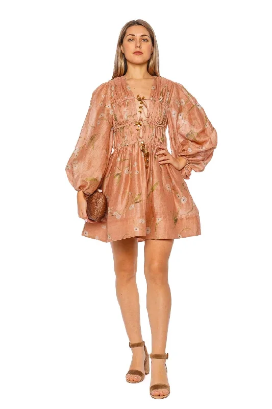 Illuminate Drawn Floral Mini Dress Trendy Tulle Mini Dress