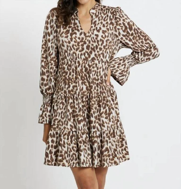 Tammi Dress In Speckled Cheetah empire Waist empire