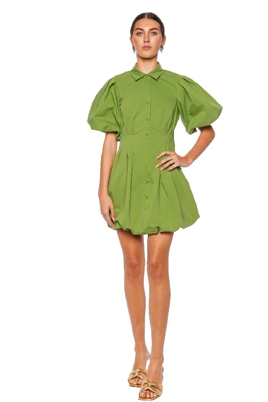 Cleo Cotton Pintuck Mini Dress Fashionable Mini Dress with Slits
