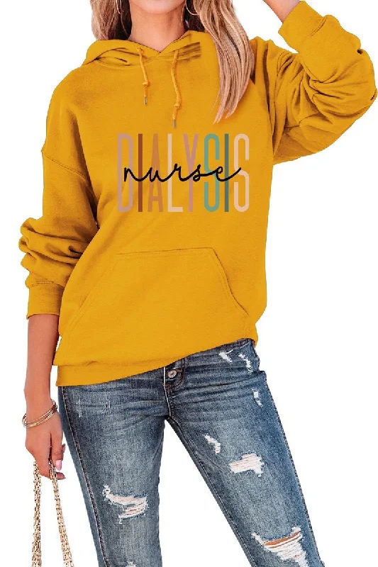 WOMEN COLORFUL LETTERING PULLOVER LOOSE HOODIE Angora Wool Cozy