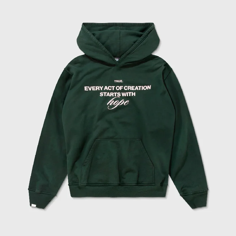 Hope Hoodie - Pine Green Hoodie with Longline Fit Extended Stylish