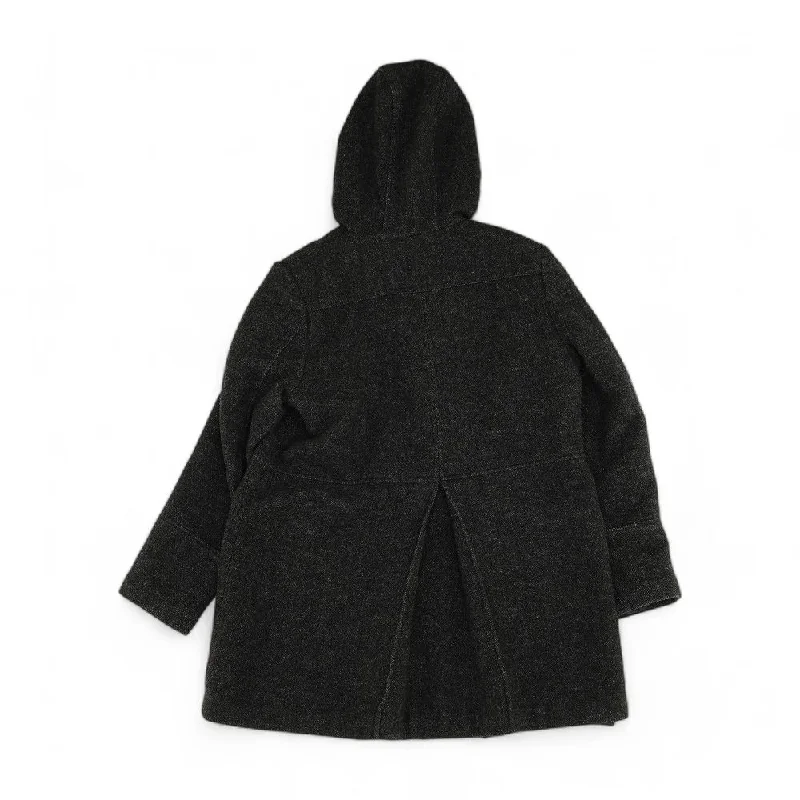 Black Solid Coat Pockets Sleeves Lining