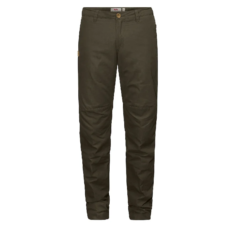 Fjallraven Womens Sormland Tapered Winter Trousers Dark Olive High Waist Slim Fit Ankle Length