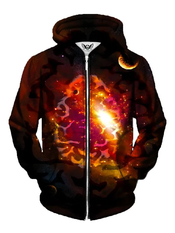 Mindful Space Galaxy Zip-Up Hoodie Hoodie with Patch Decorative Personalized
