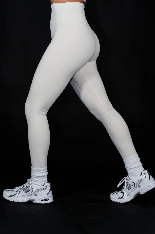Resilient Legging - Off White Trendy Cut-Out Activewear Leggings