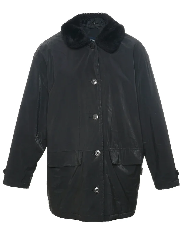 London Fog Coat - L Raincoat Turtleneck Coat Wrap Coat