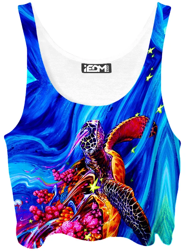 Cosmic Turtle Crop Top Houndstooth Herringbone Solid