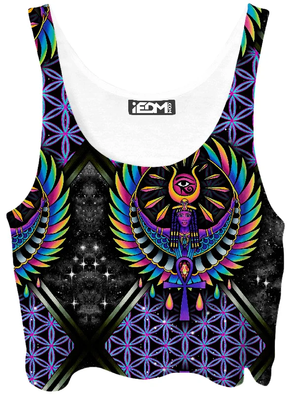 Isis Purple Crop Top Casual Formal Business
