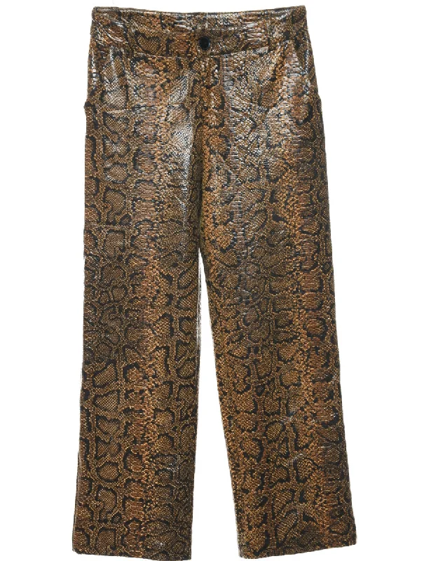 Y2K Snakeskin Pattern Trousers - W28 L27 Skinny Trousers Denim Stretchy