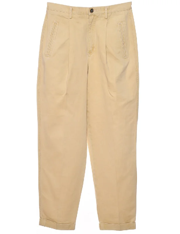 Light Brown Trousers - W28 L28 Trousers Bridal Satin