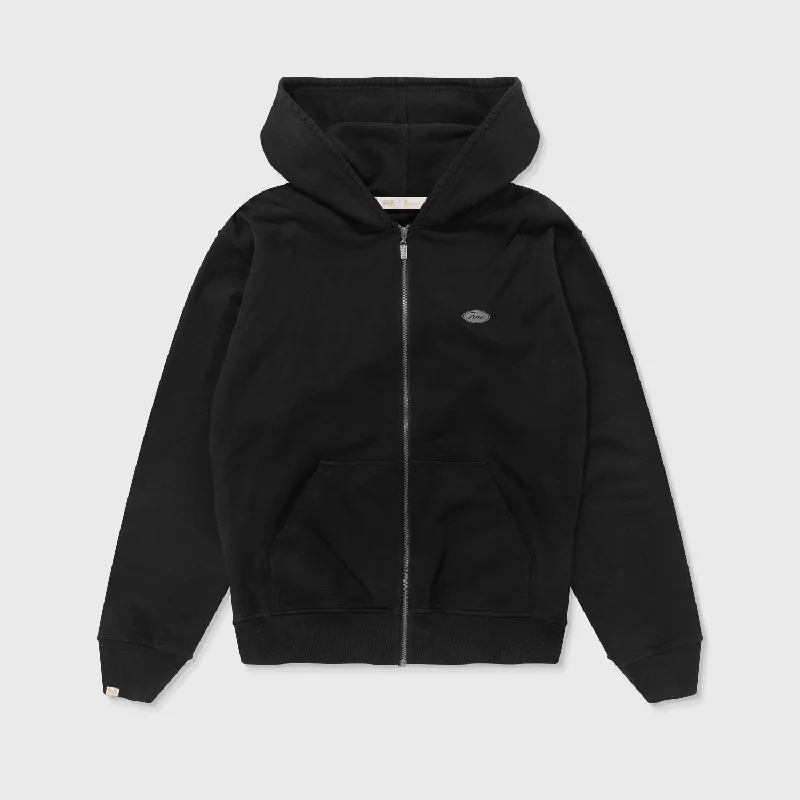 Signature Zipper Hoodie - Black Hoodie with Turtle Neck Cozy Winter