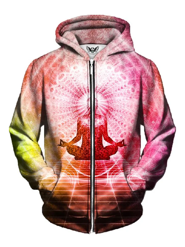 Enlightened Chakra Visionary Art Zip-Up Hoodie Hoodie with Zipper Versatile Modern