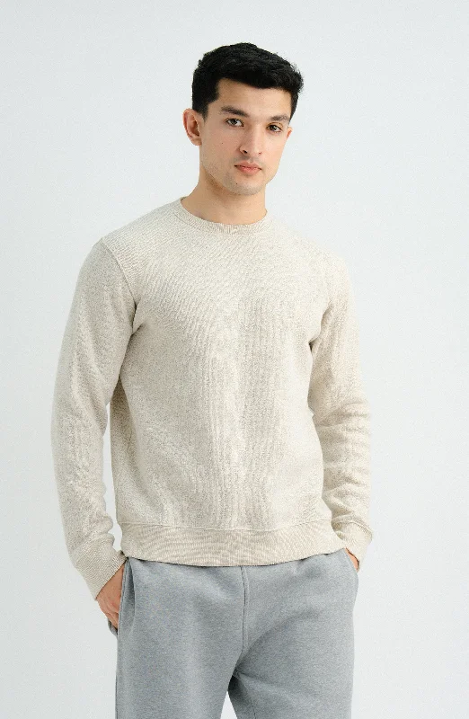 Nantucket Sweatshirt - Beige Hoodie with Front Slit Layering Stylish