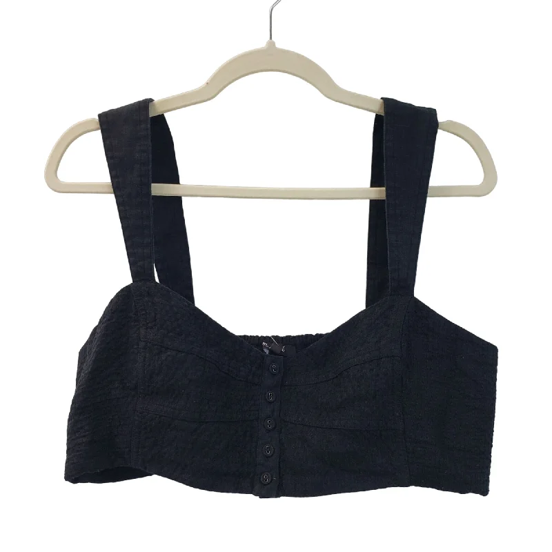 NWT Madewell Linen Krysta Textured Crop Top Size 14 Print Jacquard Patchwork