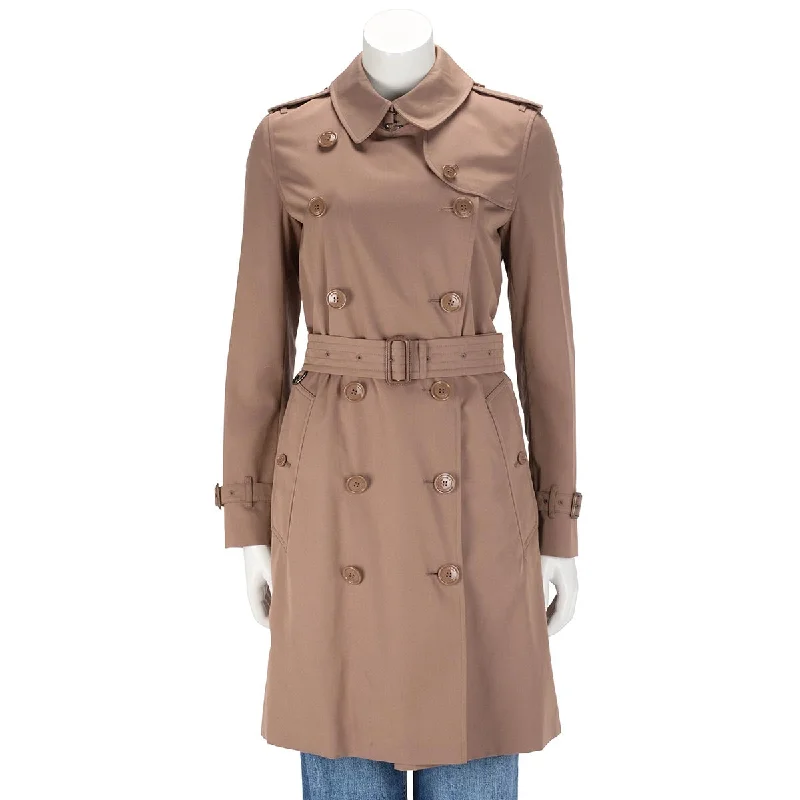 Burberry Taupe Trench Coat UK 6 Hook-and-Loop Buckled Tied