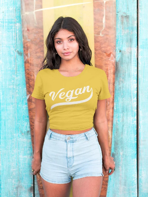 Vegan Classic Retro Crop Top Graphic Embroidered Appliqued
