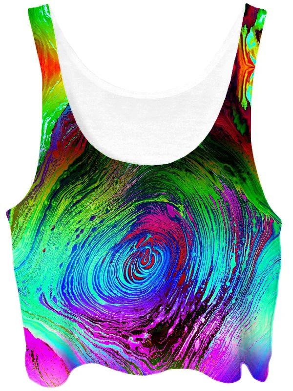 Rainbow Vortex Crop Top Houndstooth Herringbone Solid