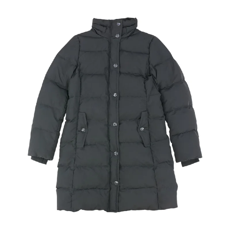 Black Solid Puffer Coat Blouse Shirt Tunic