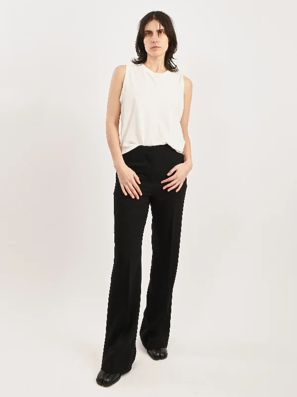 Black Flared Evening Trousers Trousers Striped Patterned