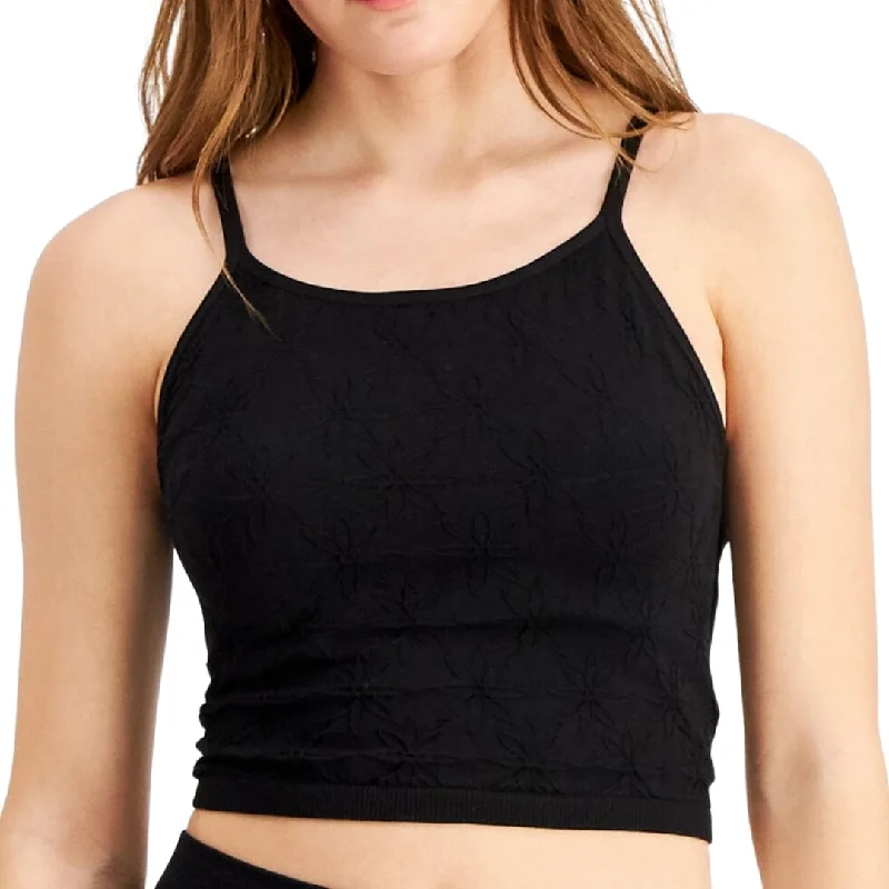 HIPPIE ROSE - Cropped Seamless Crop Top Knit Fabric Woven Fabric Fleece Fabric