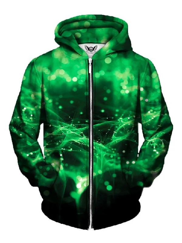 Green Spirits Zip-Up Hoodie Hoodie Crop Top Short Trendy