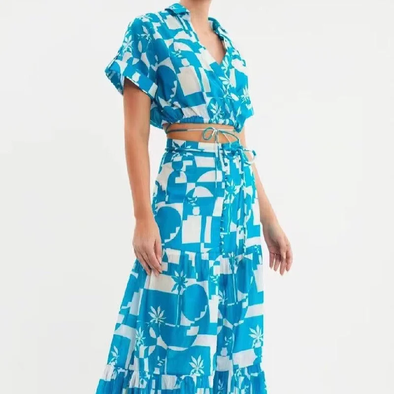 KittenAlarm - Joyce Short Sleeve Crop Top & Maxi Skirt Set Mesh Fabric Canvas Fabric Denim Fabric KittenAlarm - Joyce Short Sleeve Crop Top & Maxi Skirt Set Mesh Fabric Canvas Fabric Denim Fabric