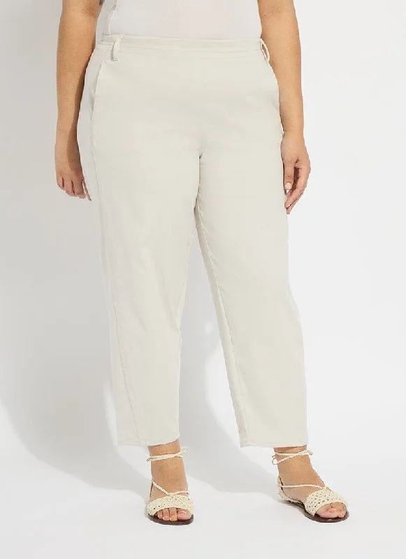 Anelise Barrel Trouser (Plus Size, 26" Inseam) Cropped Trousers Casual Linen