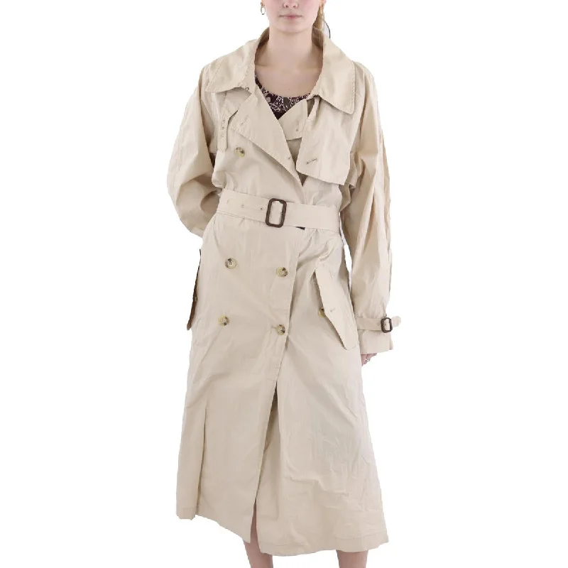 Lauren Ralph Lauren Womens Belted Long Trench Coat Down Puffer Quilted