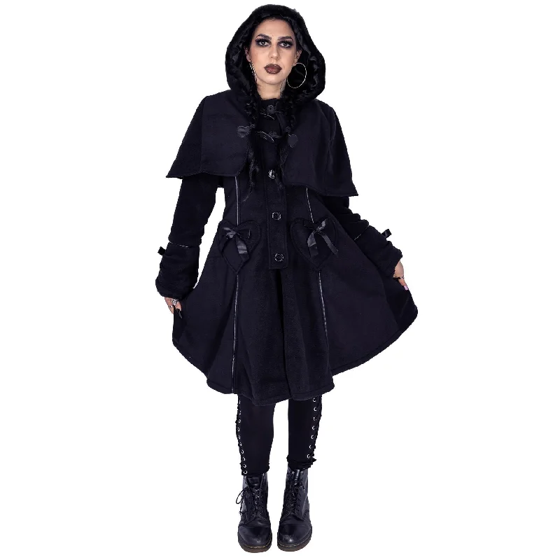 EDELMINA COAT - BLACK Tailored Straight A-Line