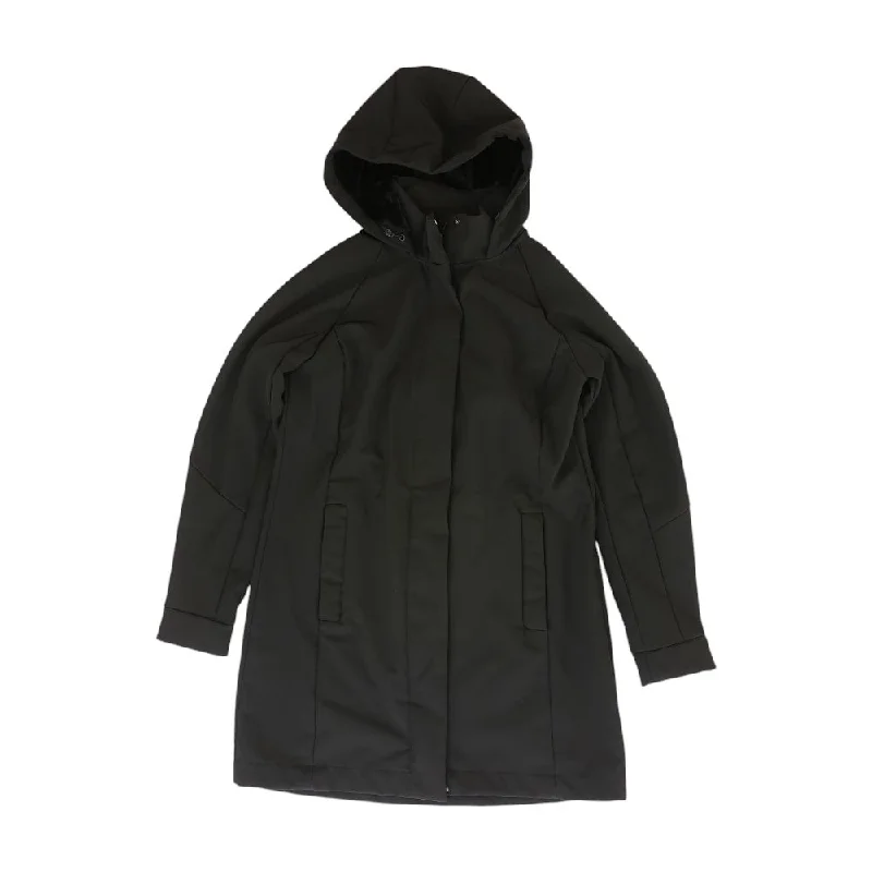 Black Solid Coat Buttoned Toggled Snapped