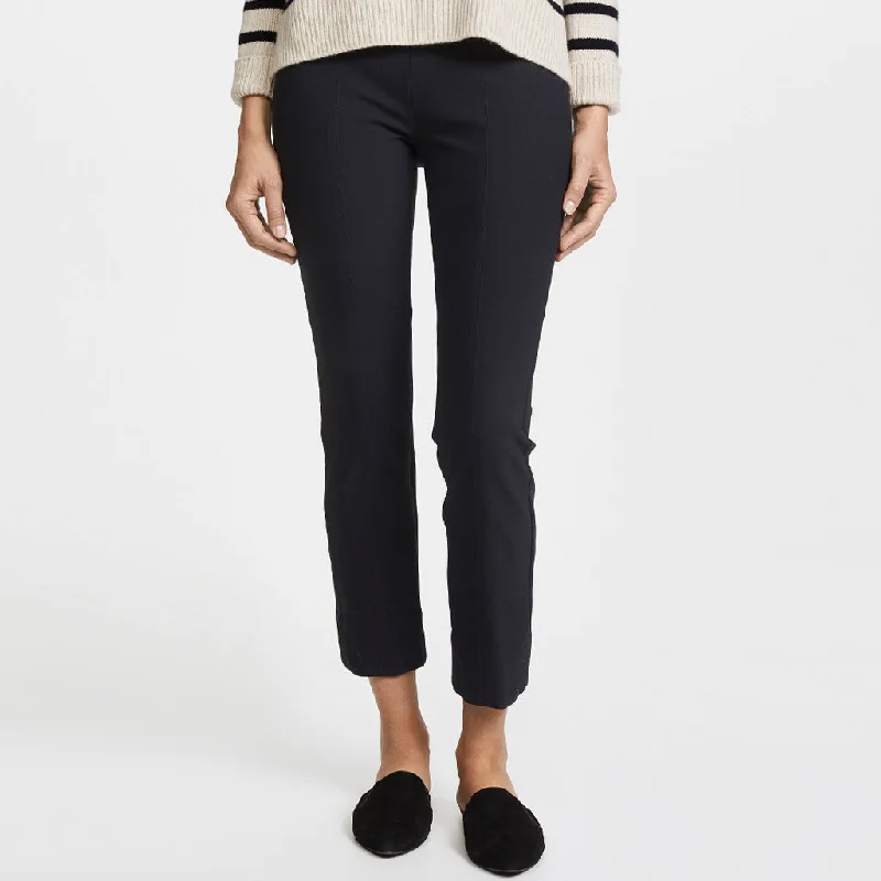 Classic Solid Mid Waist Ankle Length Slit Legging Pants - Navy Blue Comfortable Ribbed Sports Leggings Classic Solid Mid Waist Ankle Length Slit Legging Pants - Navy Blue Comfortable Ribbed Sports Leggings