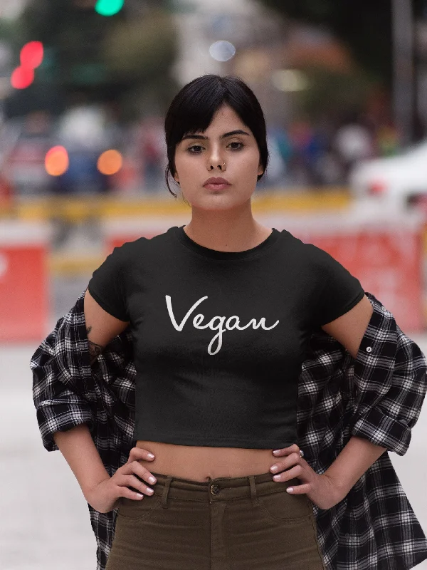 Vegan Signature Crop Top Real Fur Shearling Chenille