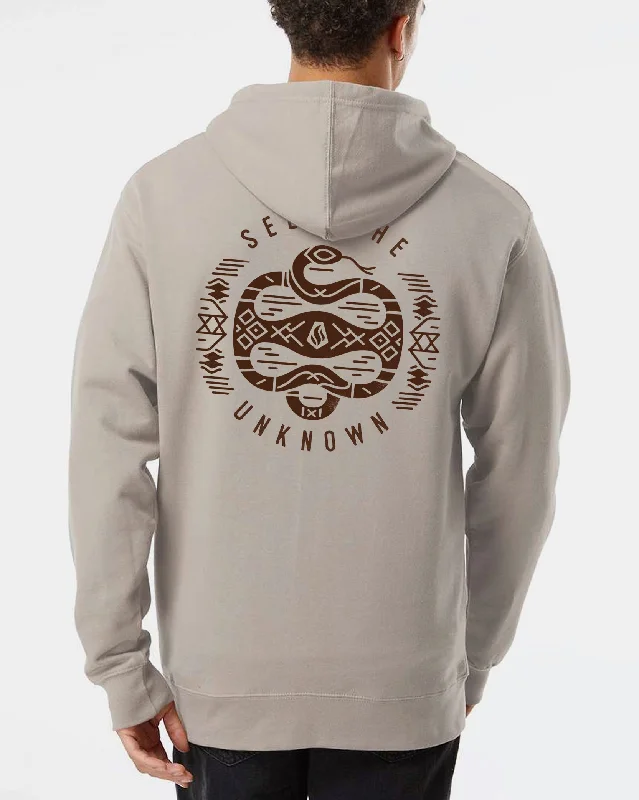 Unisex Seeking the Unknown Hoodie Hoodie with Hem Applique Textured Unique