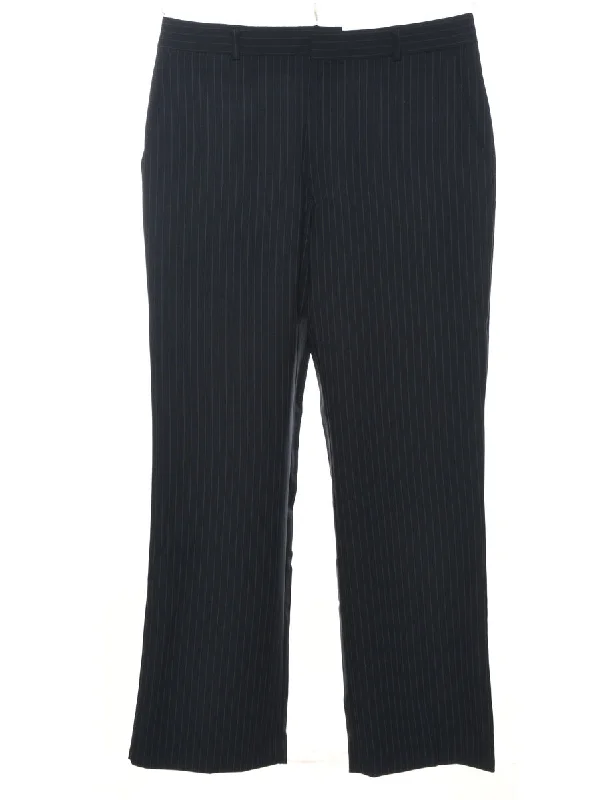 Navy Classic Trousers - W36 L30 Trousers Tapered Slim Fit