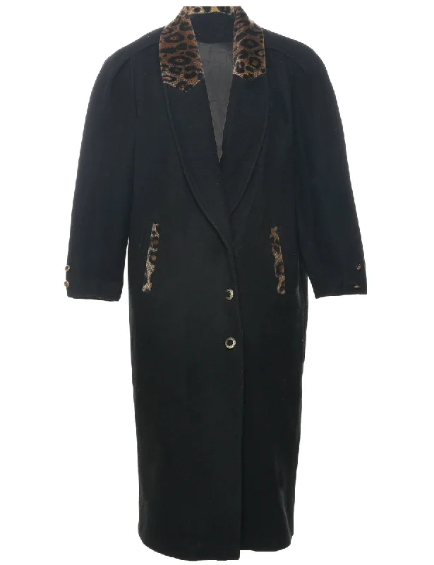 Single Breasted Wool Coat - L Fleece Down Feather
