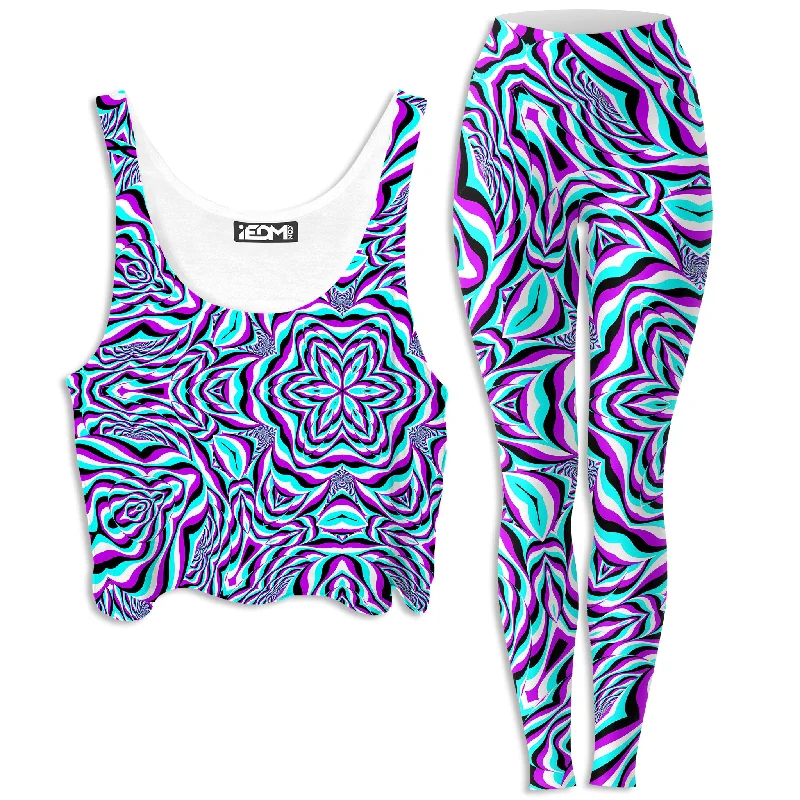 Aquarius Crop Top and Leggings Combo Iron Safe Non-Iron Wrinkle Free