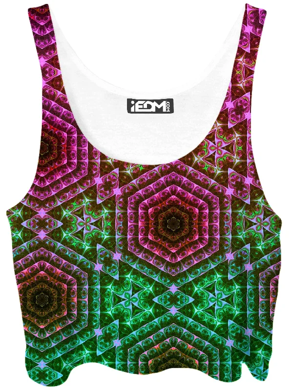 Cracked Mind Contrast Crop Top Chenille Blend Fleece Blend Nylon Blend